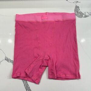Skims Hot Pink Ribbed Boxer Shorts